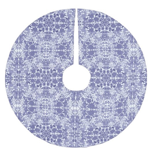 Blauer weißer niederländischer polyester weihnachtsbaumdecke (Vorderseite)