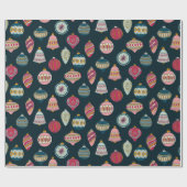 Blauer weißer Pastell Weihnachtsdekor Geschenkpapier (Flach)