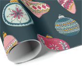 Blauer weißer Pastell Weihnachtsdekor Geschenkpapier (Rolleneckpunkt)