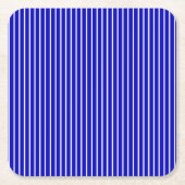 Blauer Weißer Pinstrick Rechteckiger Pappuntersetzer (Vorderseite)