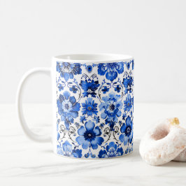Blauer Weißer Portugiesischer Azulejo Keramik Tass Kaffeetasse