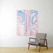 Blauer weißer rosa Marmor Swirl Babydusche Wandteppich (Beispiel)