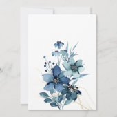 Blauer weißer Rustikaler Hochzeitsempfang Einladung (Rückseite)