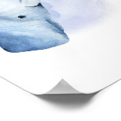 Blauer weißer Samenwal Poster (Ecke)