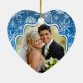 Blauer weißer Schnee blättert Keramikornament (Hinten)