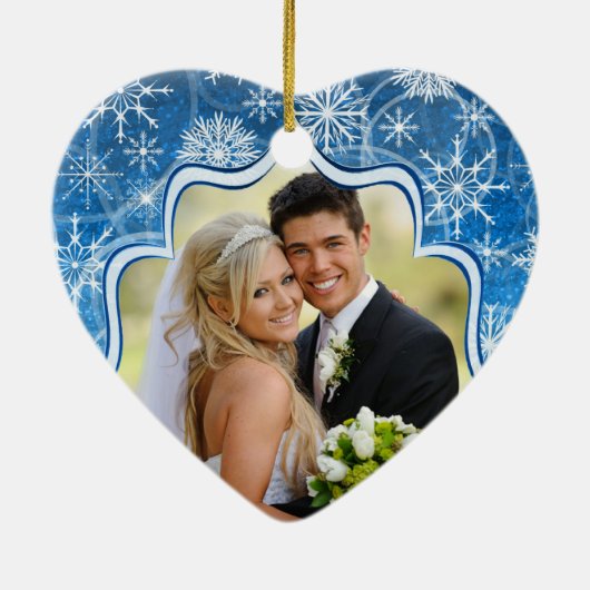 Blauer weißer Schnee blättert Keramikornament (Hinten)