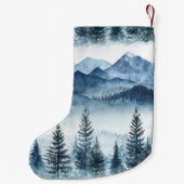 Blauer weißer Schnee Weihnachtsbaumen Kleiner Weihnachtsstrumpf (Rückseite)