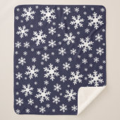 Blauer Weißer Schneeflocken Schneeflocken Winter W Sherpadecke (Vorderseite)