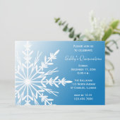 Blauer weißer Schneeflocken Winter Quinceñera Einl Einladung (Stehend Vorderseite)