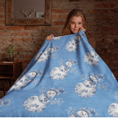 Blauer weißer Schneemann  Polyester Weihnachtsbaumdecke