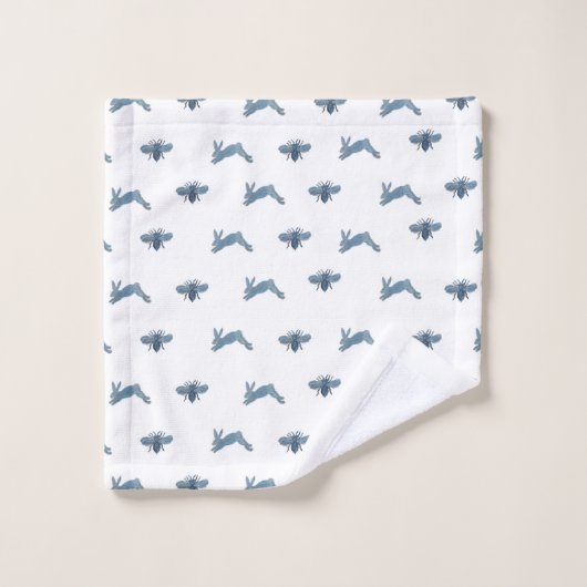 Blauer Weißer Sonnenbier Badhandtuch Set (Waschlappen)