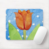 Blauer weißer Stellenhintergrund 2013 der Tulpe Mousepad (Mit Mouse)
