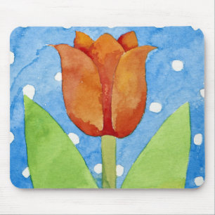 Blauer weißer Stellenhintergrund 2013 der Tulpe Mousepad