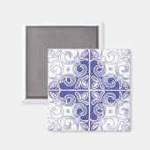 Blauer weißer Swirl, Inspiriert von portugiesische Magnet (Vorderseite/Rückseite)