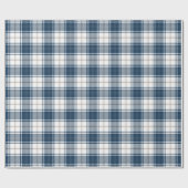 Blauer weißer Tartan-kariertes schottisches Muster Geschenkpapier (Flach)