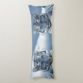 Blauer weißer Tiger Seitenschläferkissen (Rückseite (Vertikal))