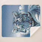 Blauer weißer Tiger Sherpadecke (Vorderseite (Horizontal))