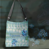 Blauer Weißer Tulips Schmetterlinge Tasche