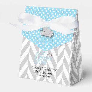 Blauer, weißer und grauer Elefant Geschenkschachtel