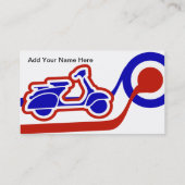 Blauer weißer und roter Rollerjungen- oder Visitenkarte (Rückseite)