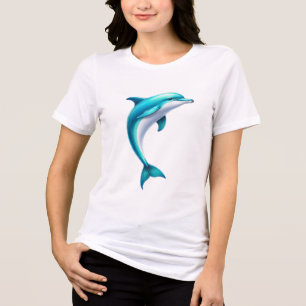 Blauer Weißer Wal Maßgeschneidertes T-Shirt Tri-Blend Shirt