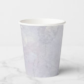 Blauer Weißer Wasserfarben Blütenblume 100. Geburt Pappbecher (Rückseite)