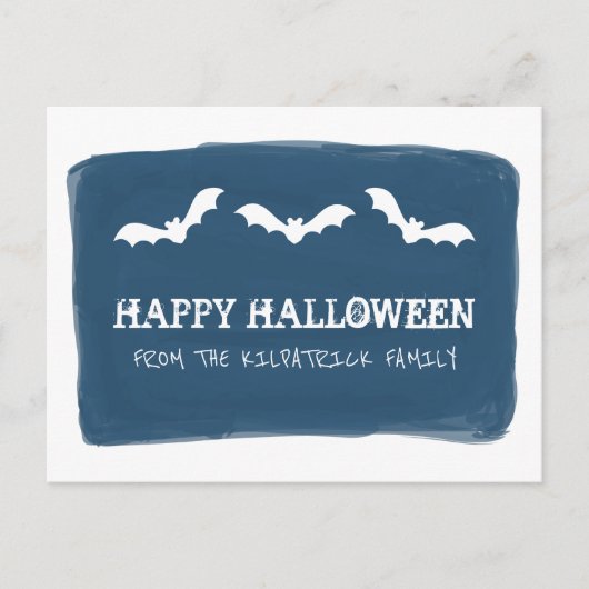 Blauer weißer Wasserfarbenfrosch Halloween Postkar Postkarte (Vorderseite)