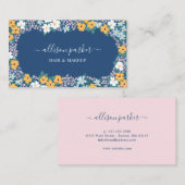 Blauer Weißer Wiesenrahmen für Blume Visitenkarte (Vorne/Hinten)