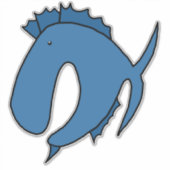 Blauer Weißfisch Aufkleber (Vorderseite)