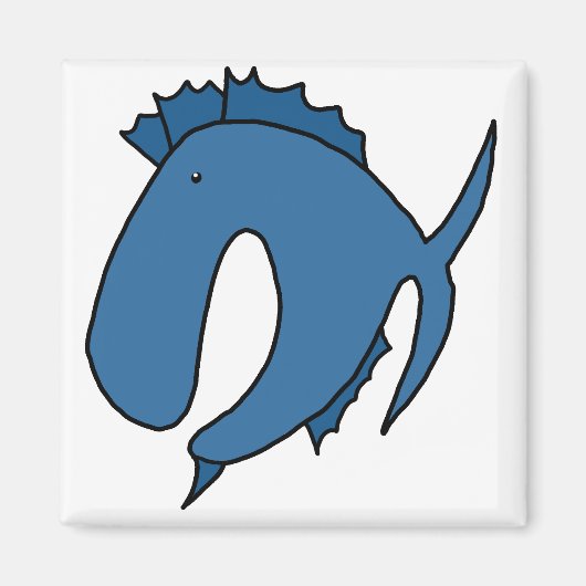 Blauer Weißfisch Magnet (Vorne)