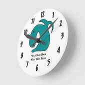 Blauer Weißfisch Runde Wanduhr (Winkel)