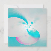 Blauer Weißrosa Moderne Flora Abstrakt Süße 16. Einladung (Rückseite)