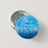 Blauer Weißschnee Friedlicher Wald Frohe Weihnacht Button (Vorne & Hinten)