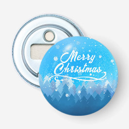 Blauer Weißschnee Friedlicher Wald Frohe Weihnacht Flaschenöffner