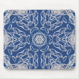 Blauer Weißschnee und Star Kaleidoskop Mousepad