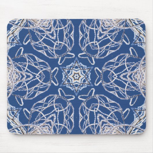 Blauer Weißschnee und Star Kaleidoskop Mousepad (Vorne)