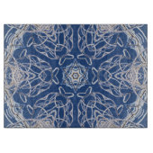 Blauer Weißschnee und Star Kaleidoskop Schneidebrett (Vorderseite)