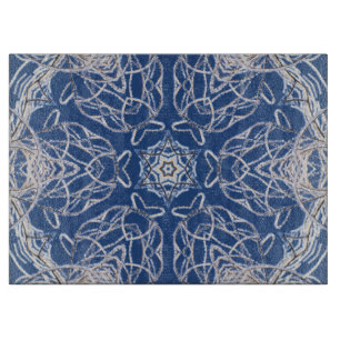 Blauer Weißschnee und Star Kaleidoskop Schneidebrett