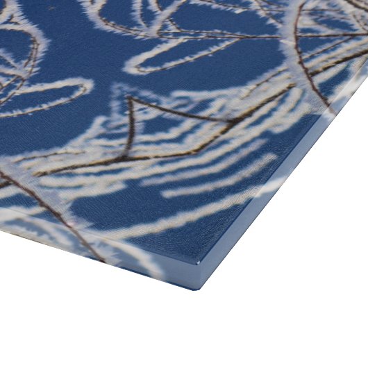 Blauer Weißschnee und Star Kaleidoskop Schneidebrett (Ecke)