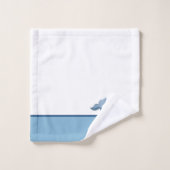 Blauer Weißwal Badhandtuch Set (Waschlappen)