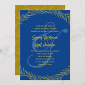 Blauer Weizenstiel Hochzeitseltern einladen Einladung (Vorne/Hinten)