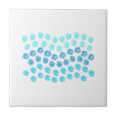 Blauer Wellen Kleine Keramik Fliese (Vorderseite)