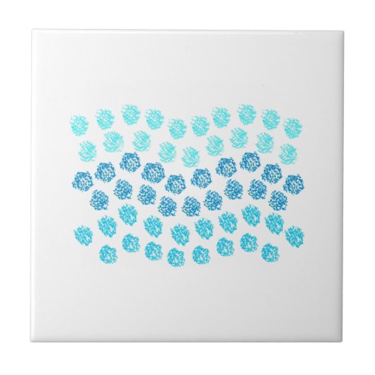 Blauer Wellen Kleine Keramik Fliese (Vorderseite)