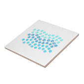 Blauer Wellen Kleine Keramik Fliese (Seite)