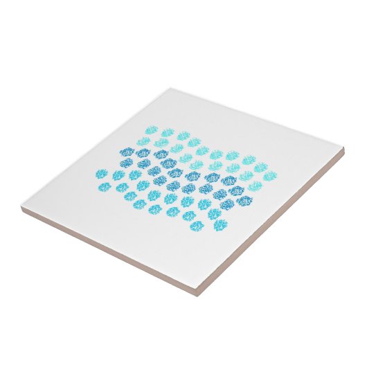 Blauer Wellen Kleine Keramik Fliese (Seite)
