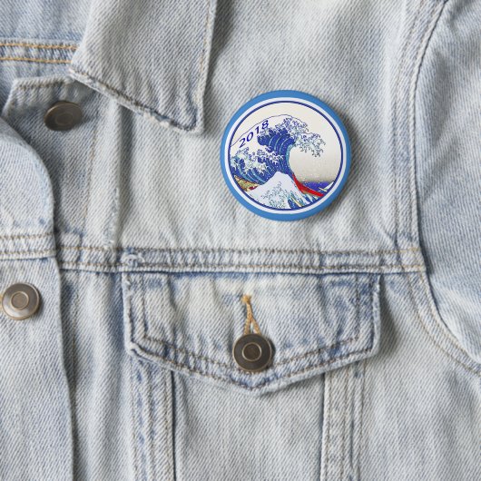 Blauer Wellen-Wahl-Knopf 2018 Button (Beispiel)