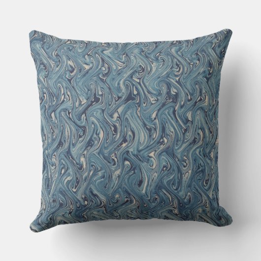 Blauer Wellengang Kissen (Rückseite)