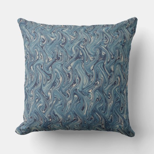 Blauer Wellengang Kissen (Vorderseite)