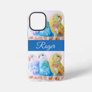 Blauer Wellensittich Wellensittiche Aquarell Junge iPhone 12 Mini Hülle