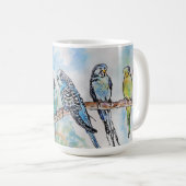 Blauer Wellensittich Wellensittiche Papageien Ehem Kaffeetasse (VorderseiteRechts)